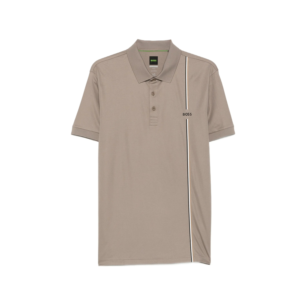 Logo-Print Striped Polo Shirt