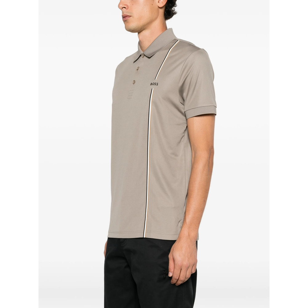 Logo-Print Striped Polo Shirt
