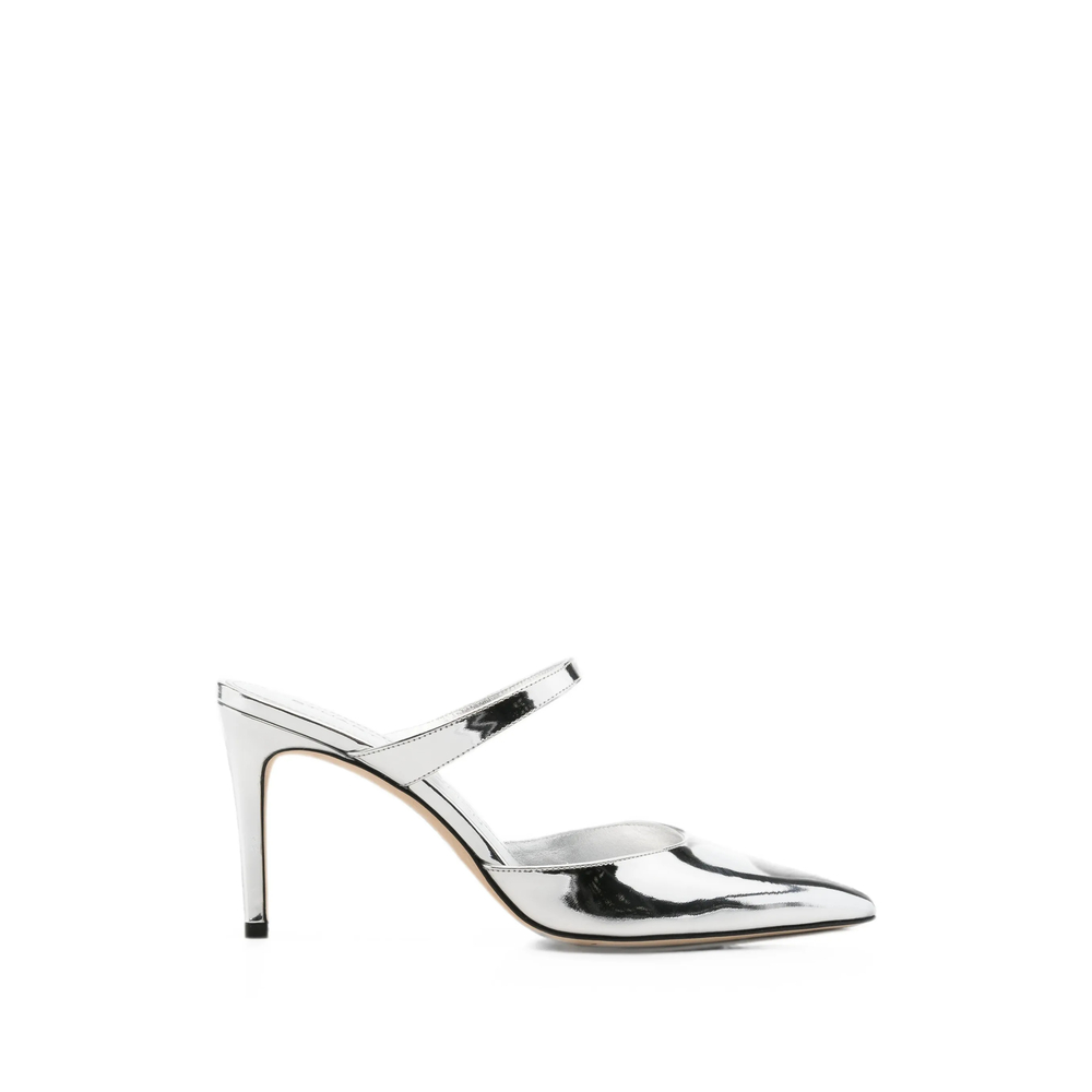 Stuart Weitzman Pointed-toe Metallic Mules