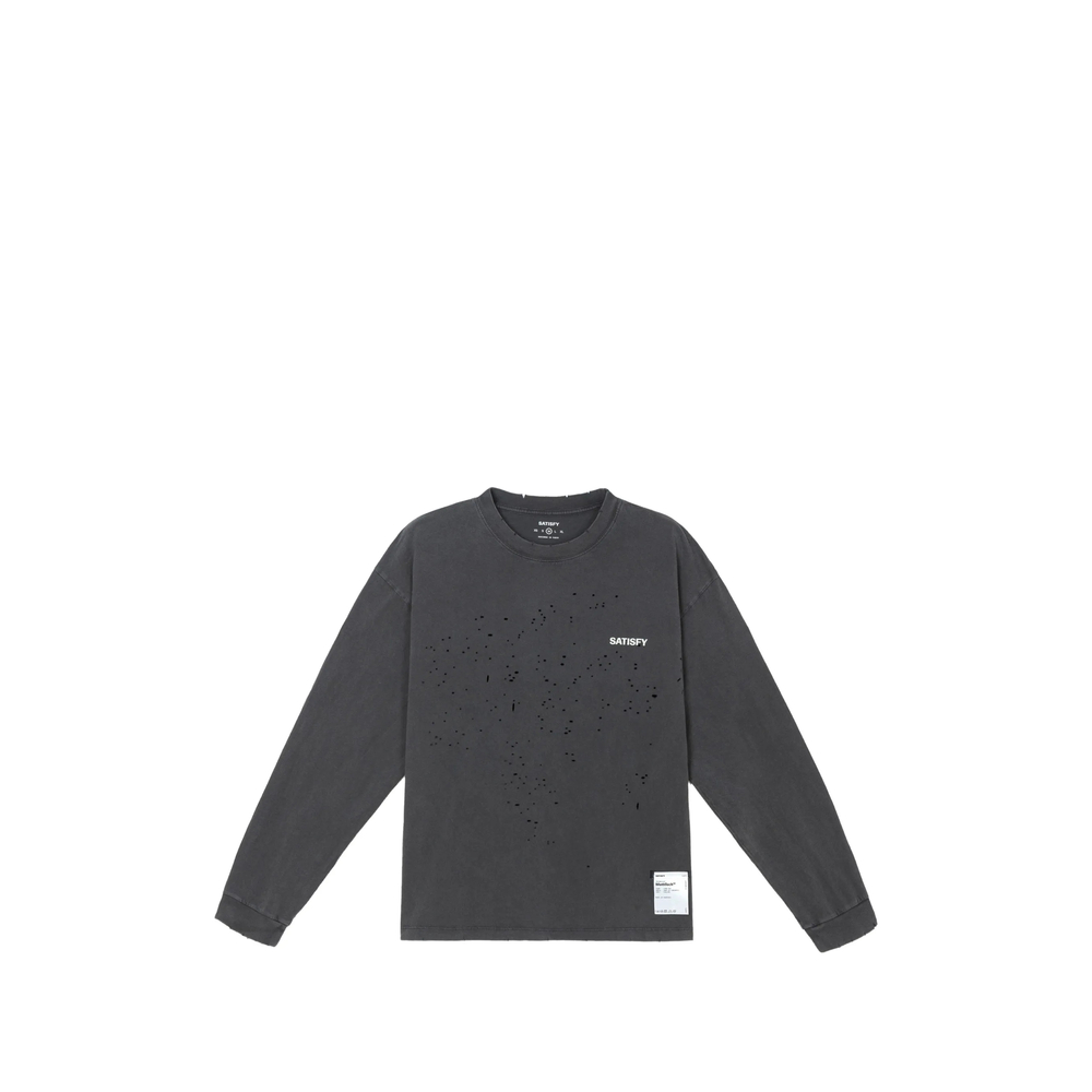 Satisfy Mothtech Distressed Long-sleeve T-shirt In Grey