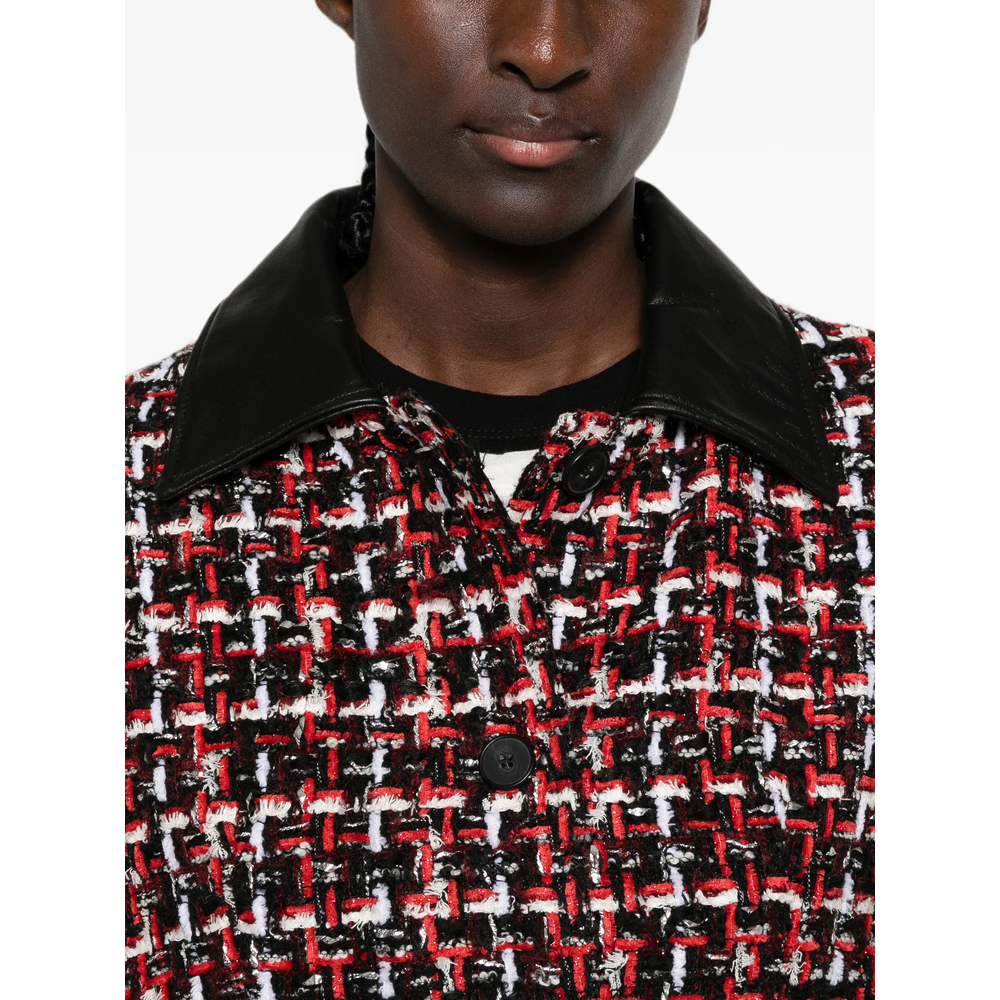 Nuffy Tweed Leather-Collar Jacket