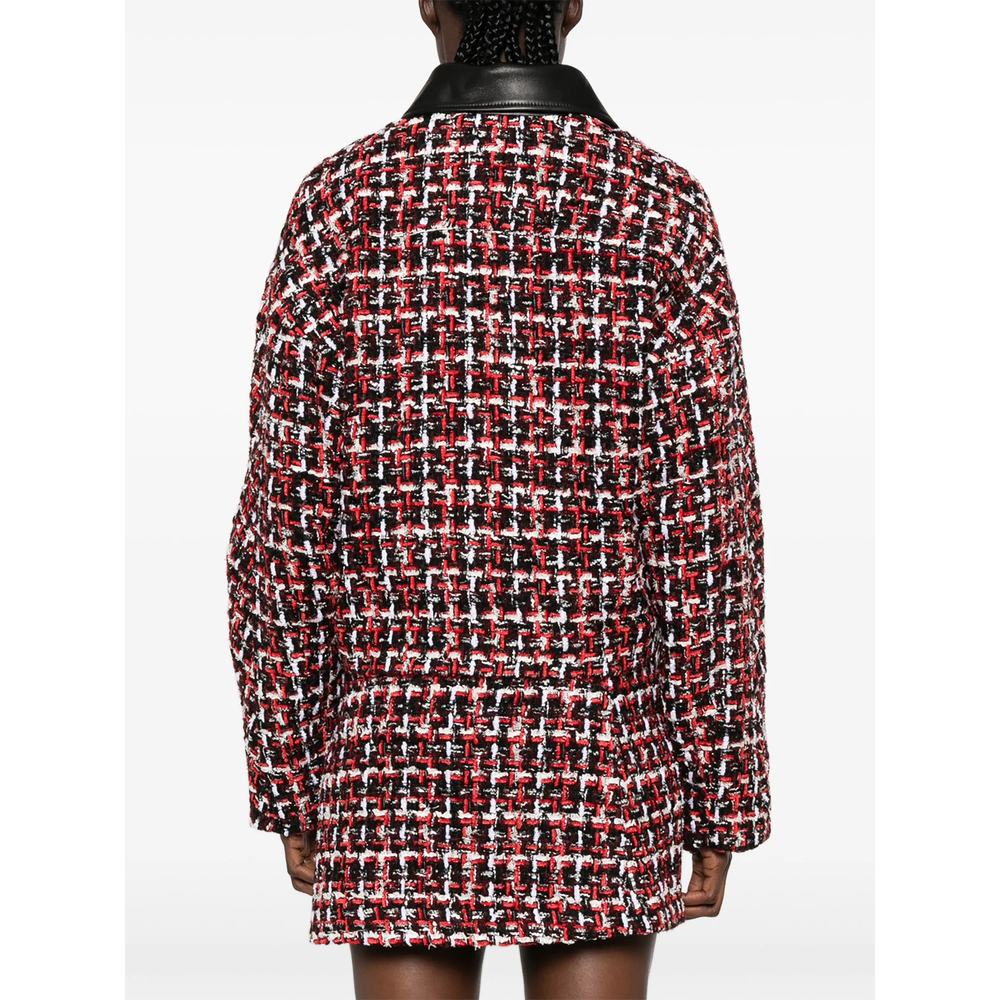 Nuffy Tweed Leather-Collar Jacket