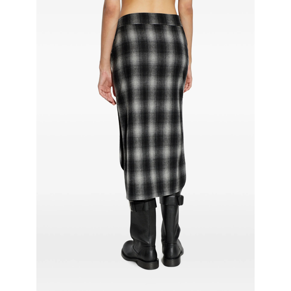 Nylane Check-Pattern Asymmetric Midi