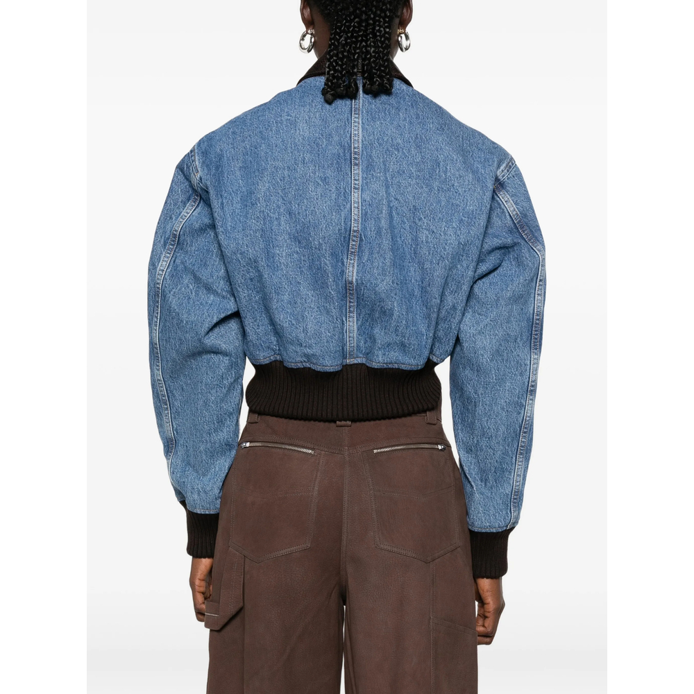 Cropped Contrast-Collar Jacket