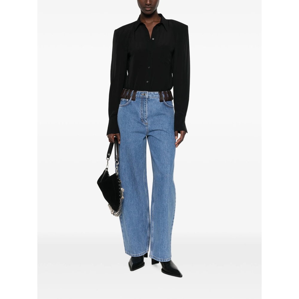 Archies Leather-Trim Jeans