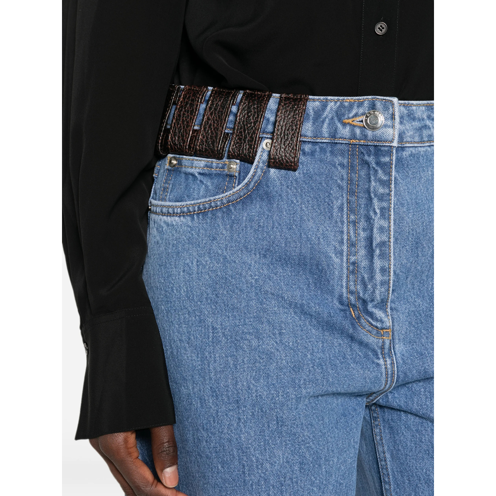 Archies Leather-Trim Jeans