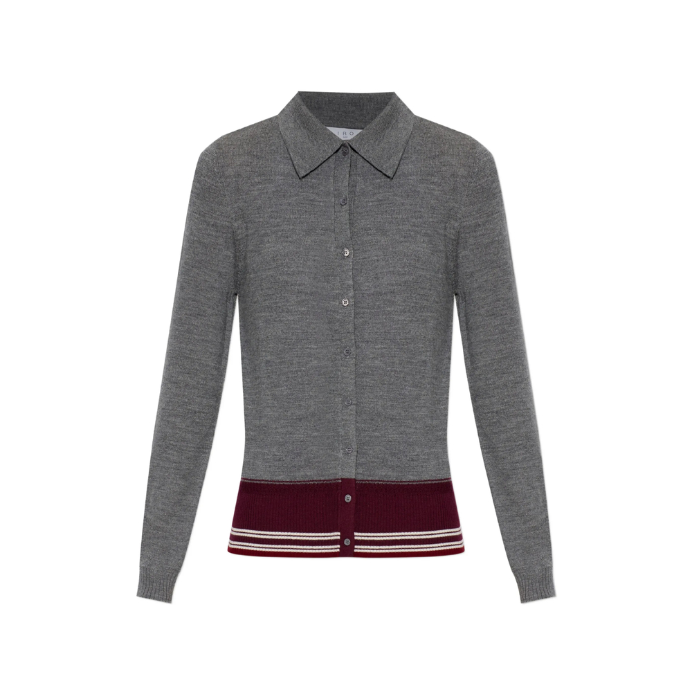 Miel Striped-Trim Button-Down Shirt