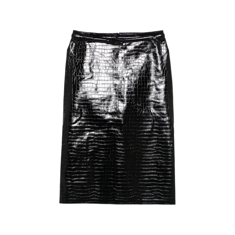 Tom Ford Crocodile-effect Belted Midi Skirt