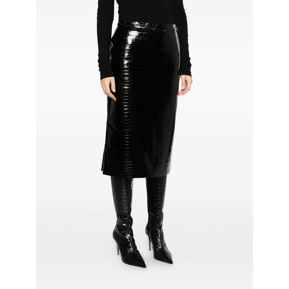 Exotic Printed Calfskin Pencil Skirt