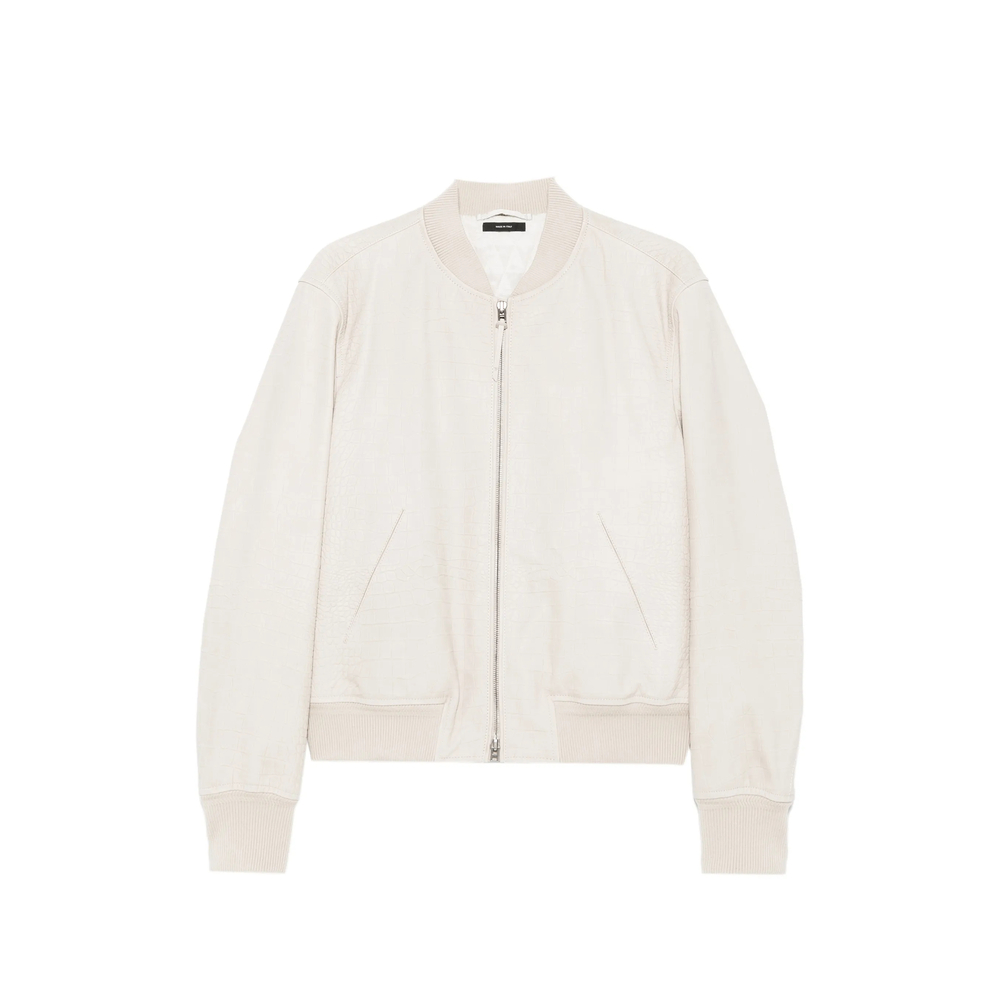 Crocodile-Embossed Bomber Jacket