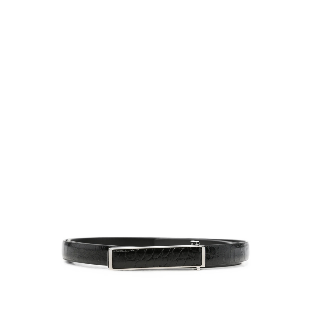 Tom Ford Crocodile-effect Plaque-buckle Belt