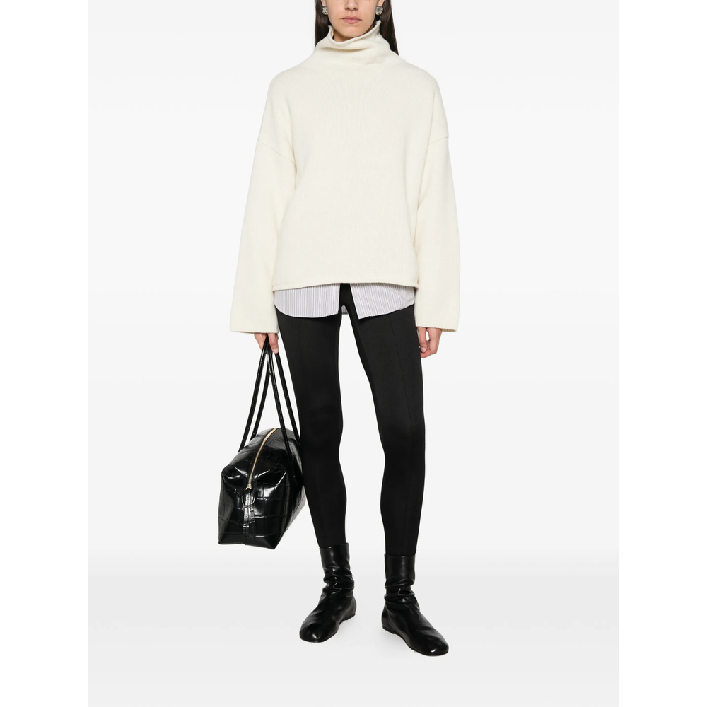 High-Neck Drop-Shoulder Sweater