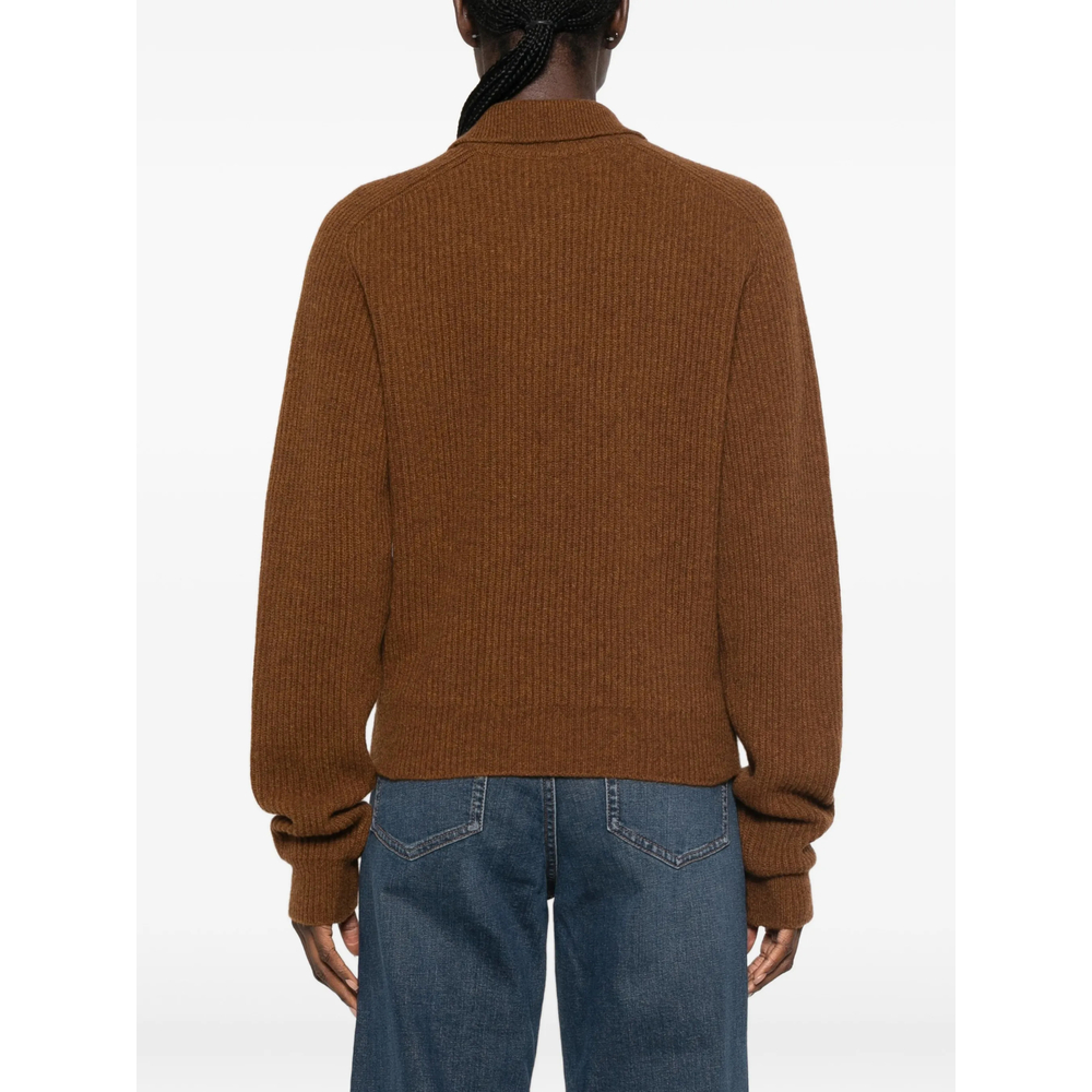 Safe Mode Ribbed-Knit Polo Sweater