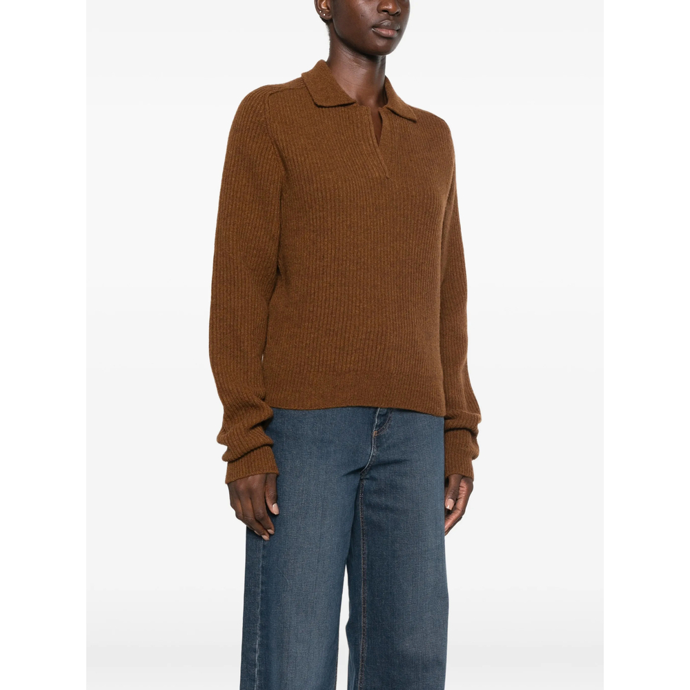 Safe Mode Ribbed-Knit Polo Sweater