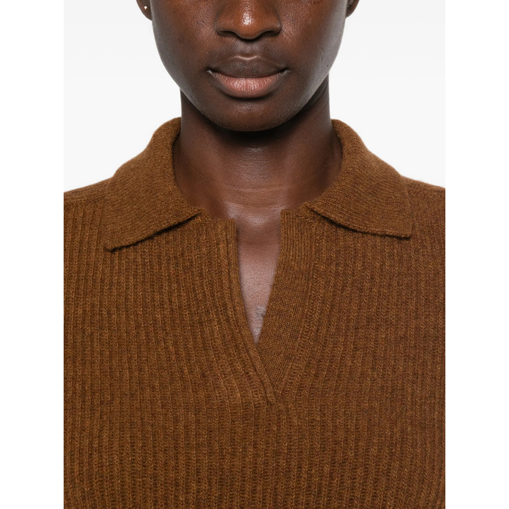 Safe Mode Ribbed-Knit Polo Sweater