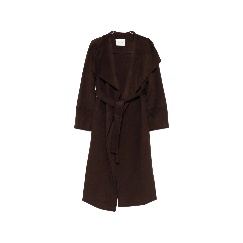 Belted Shawl-Collar Coat