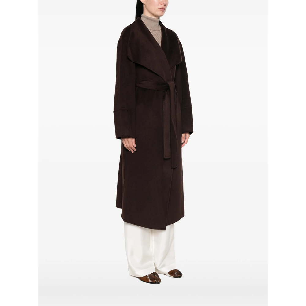 Belted Shawl-Collar Coat