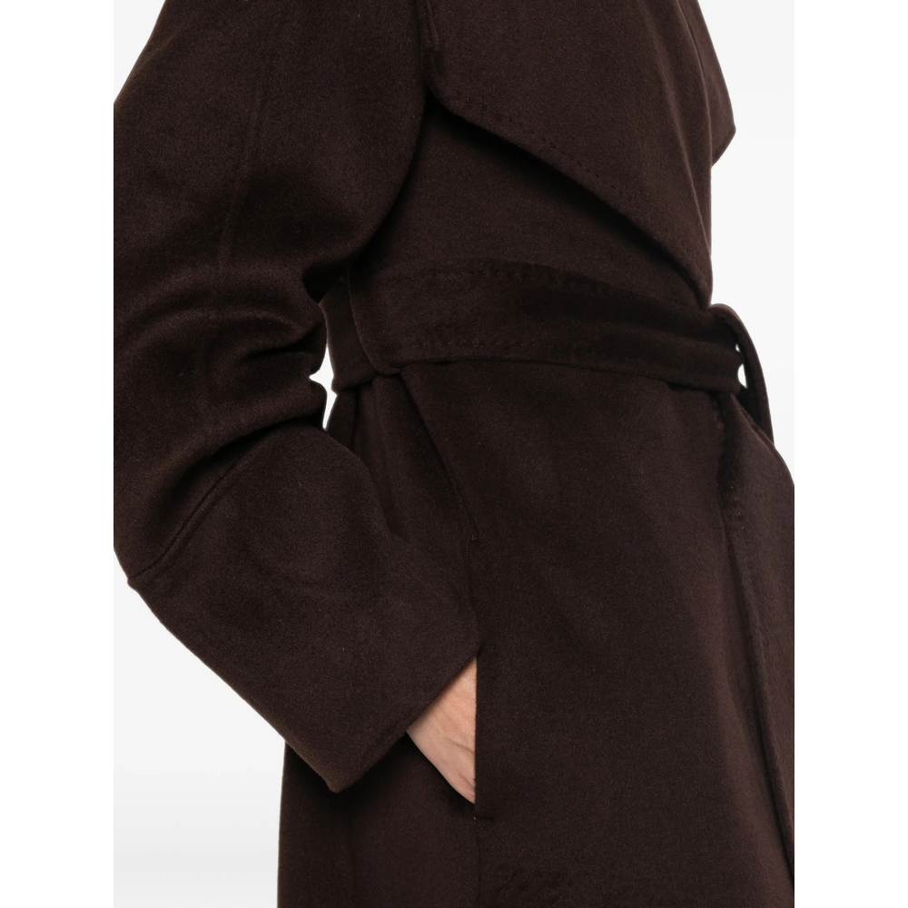 Belted Shawl-Collar Coat