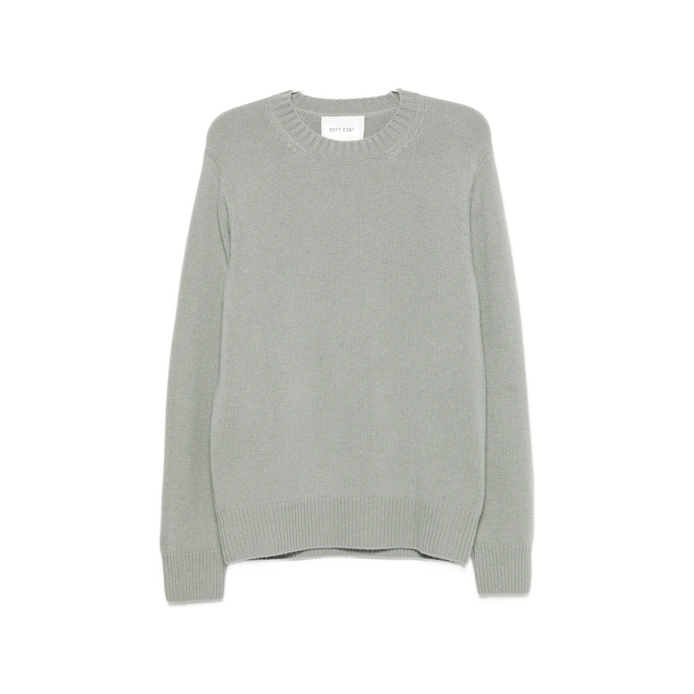Soft Goat Ribbed-knit Sweater In Grey