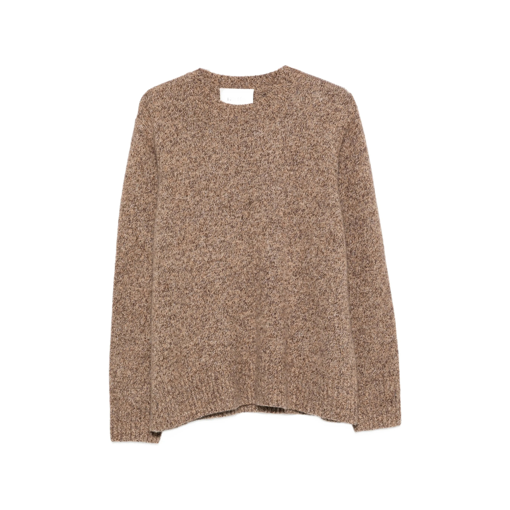 Melange-Effect Crew-Neck Sweater