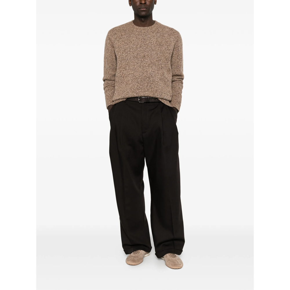 Melange-Effect Crew-Neck Sweater