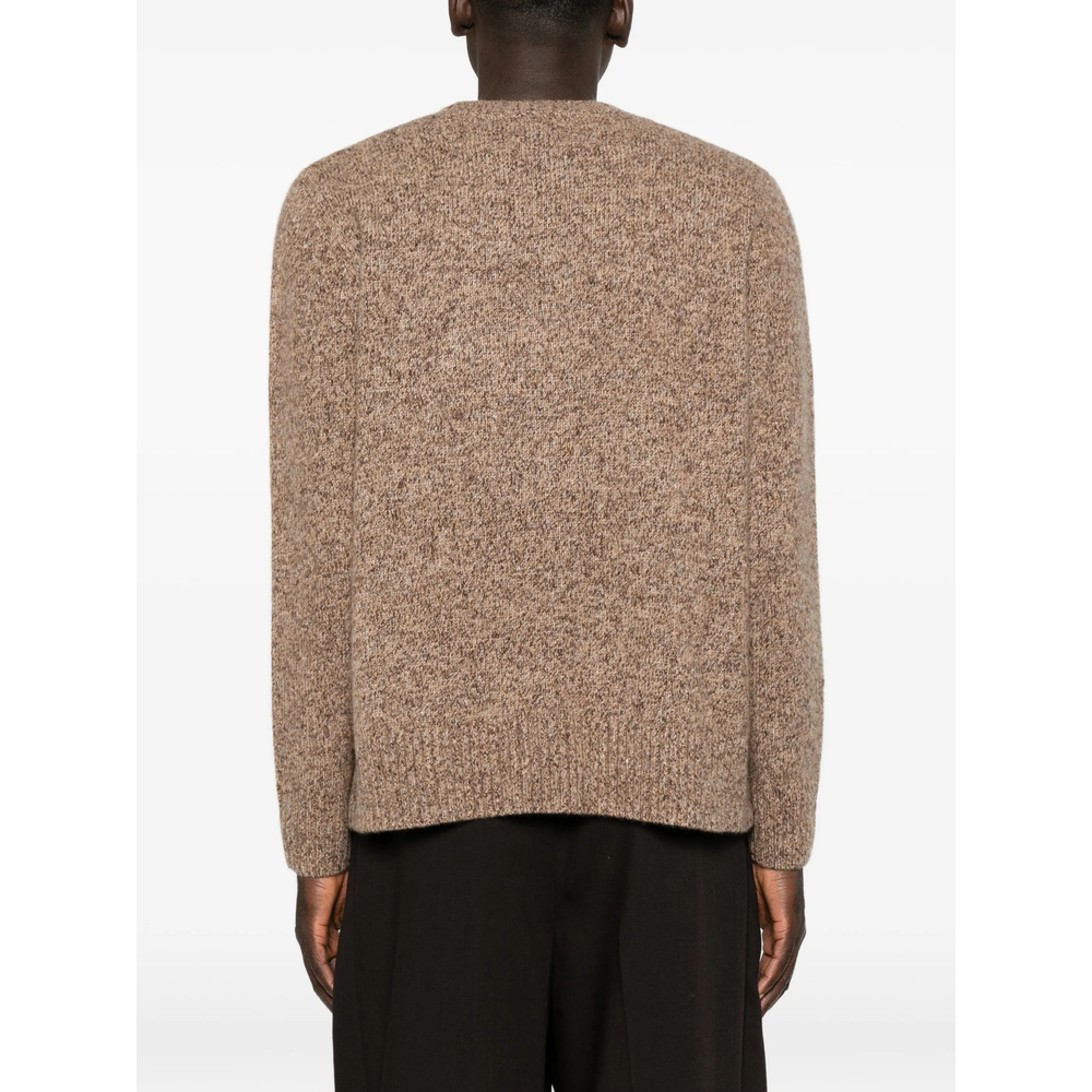 Melange-Effect Crew-Neck Sweater