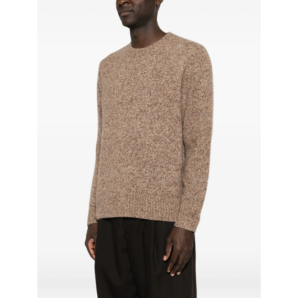 Melange-Effect Crew-Neck Sweater