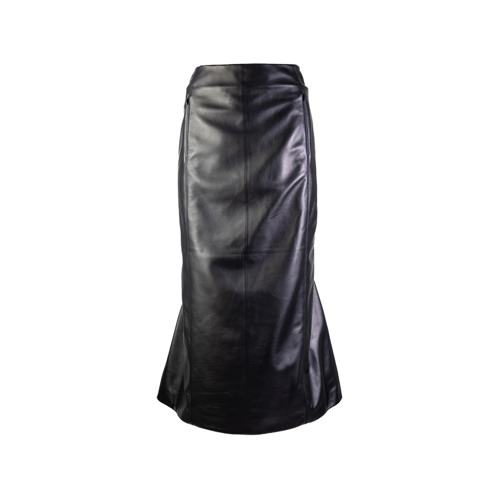 Alaïa Leather Panelled Midi Skirt