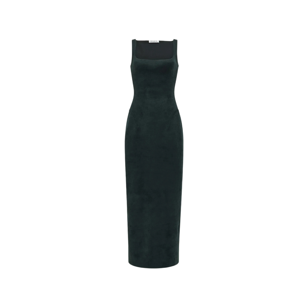 Alaïa Square-neck Sleeveless Midi Dress