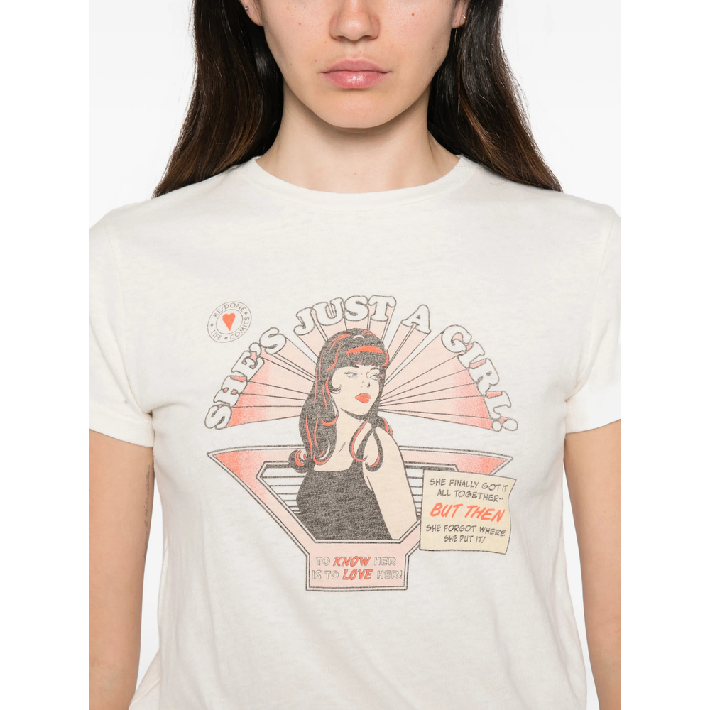 Re/Done Just A Girl Graphic-Print T-Shirt
