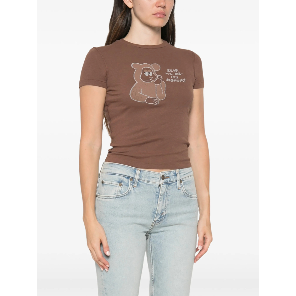 Re/Done 90S Baby Tee Monday Graphic-Print T-Shirt