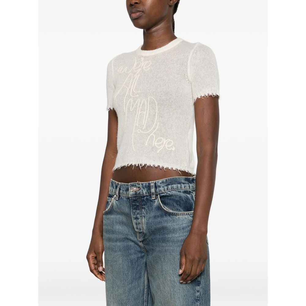 Re/Done Embroidered Distressed T-Shirt