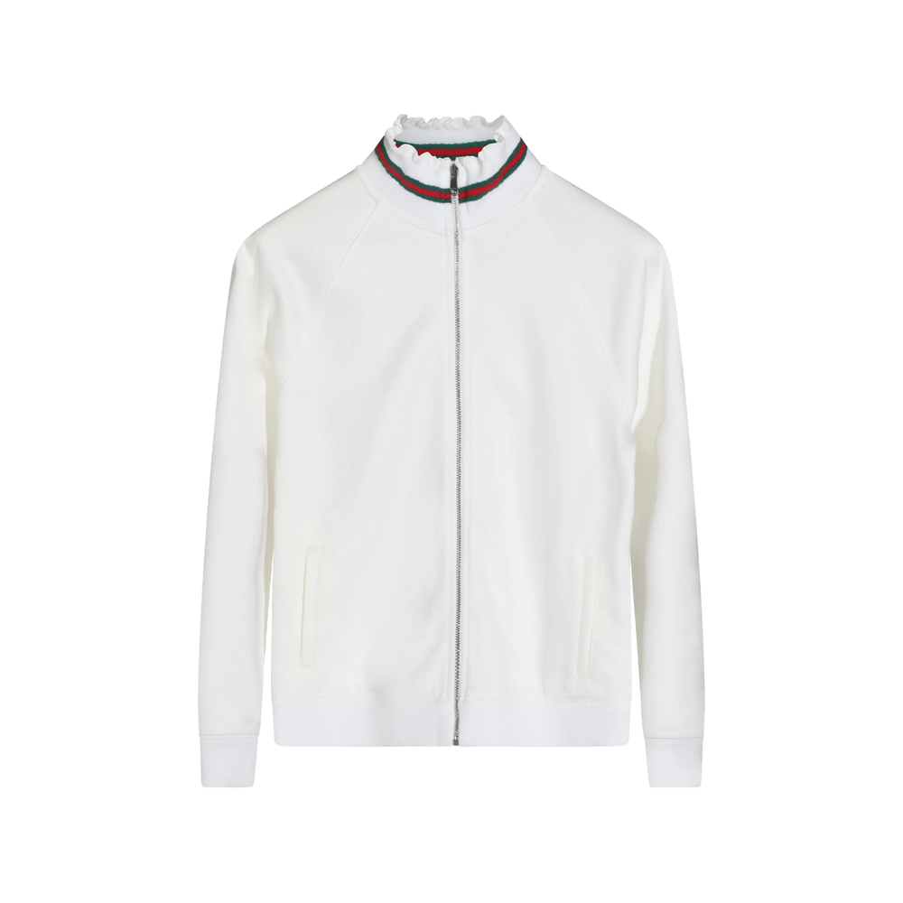 Gucci Web-stripe Ruffle-trim Sweater