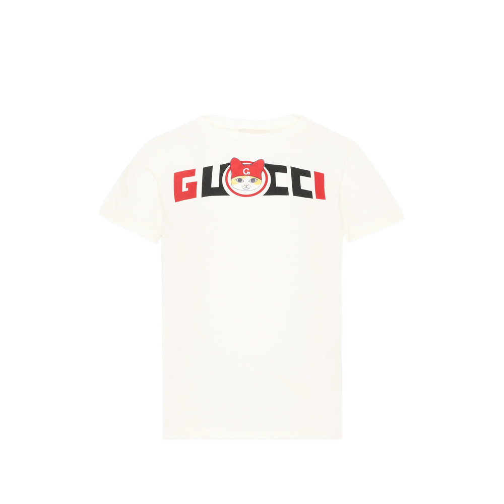 Gucci Cat-print Logo-print T-shirt