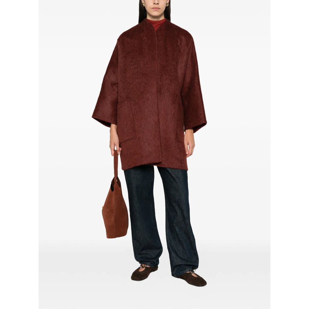Brushed-Finish Oversized Coat