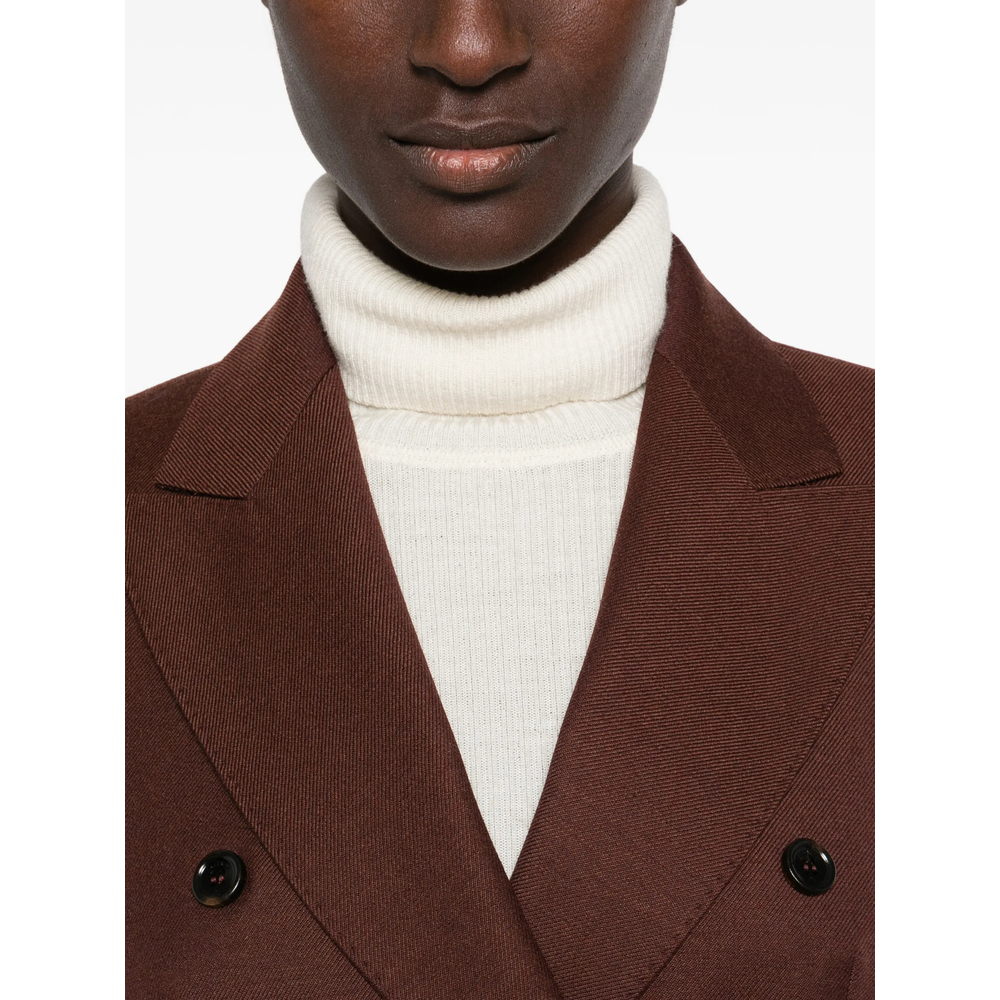 Double-Breasted Peaked-Lapel Jacket