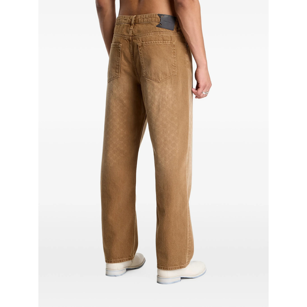 Amba Faded Monogram Straight-Leg Jeans