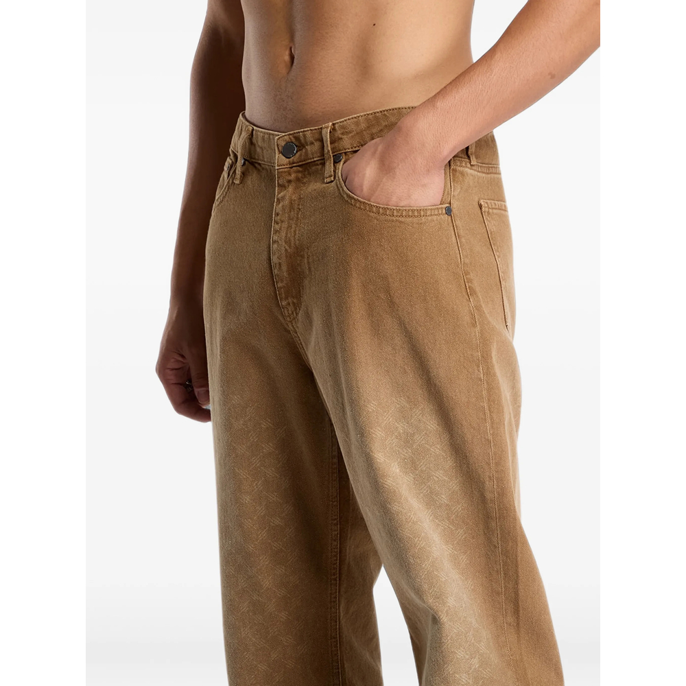 Amba Faded Monogram Straight-Leg Jeans