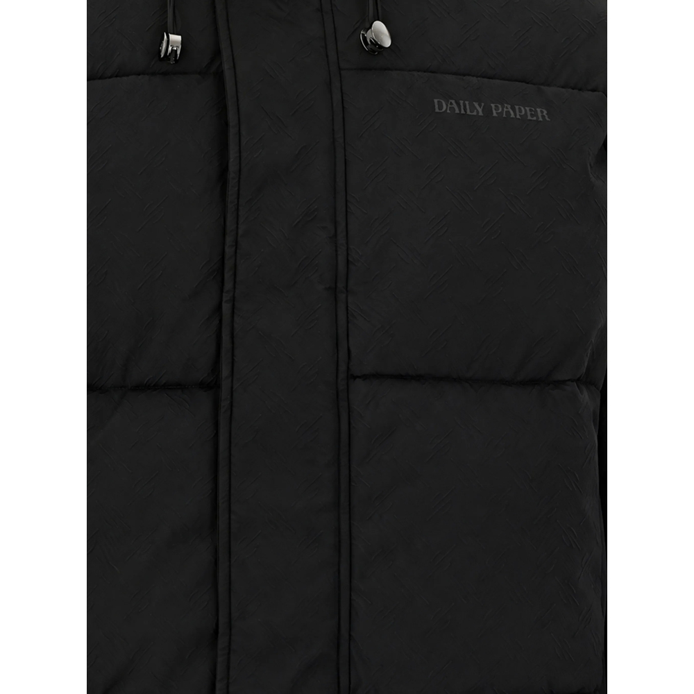 Logo-Print Quilted Hooded Coat