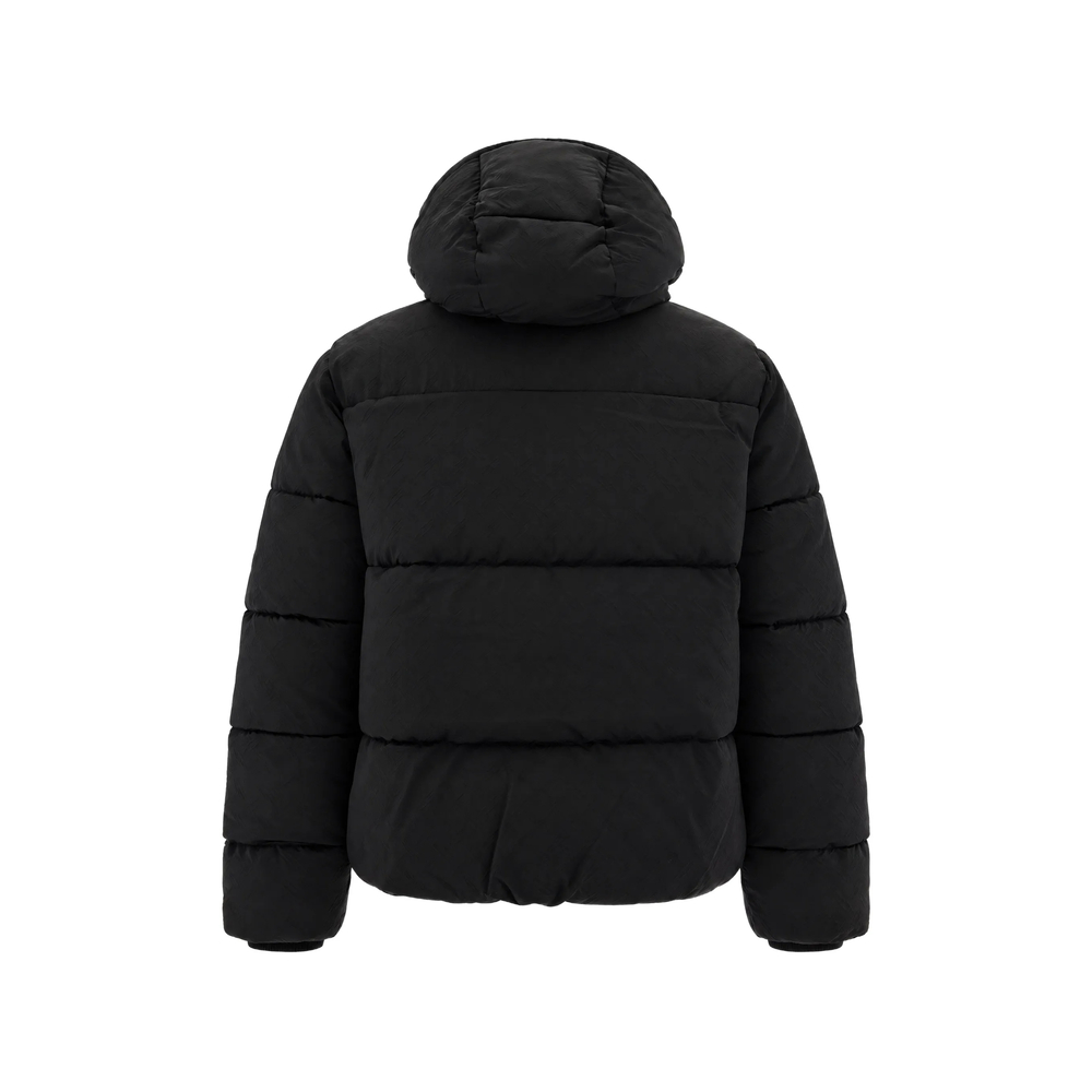 Logo-Print Quilted Hooded Coat