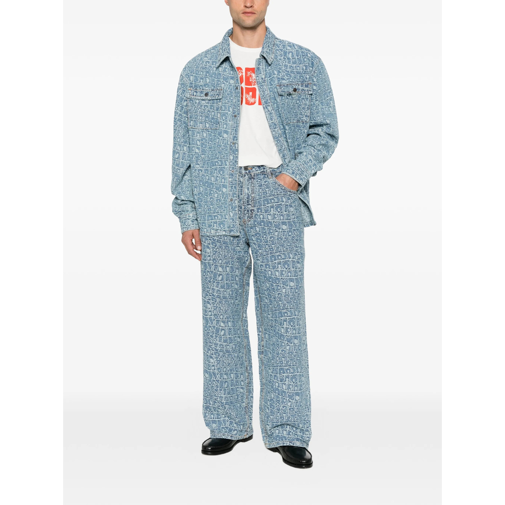 Jacquard-Pattern Jeans