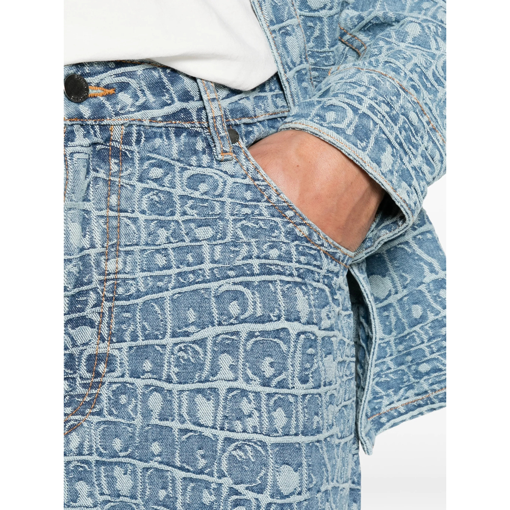 Jacquard-Pattern Jeans