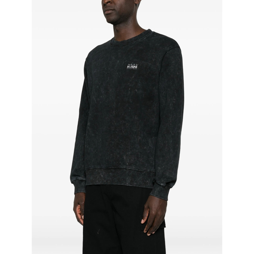 Logo-Print Acid-Wash Sweater