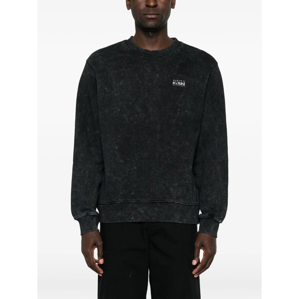 Logo-Print Acid-Wash Sweater