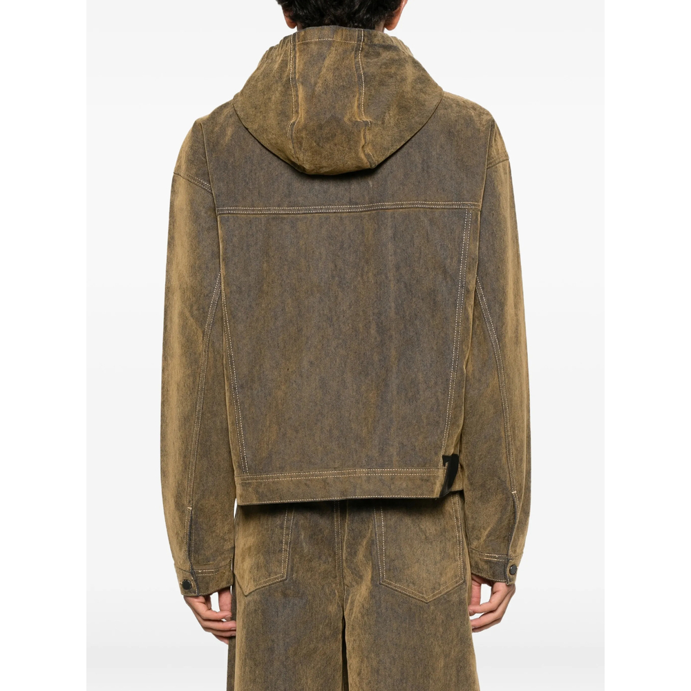 Acid-Wash Hooded Jacket
