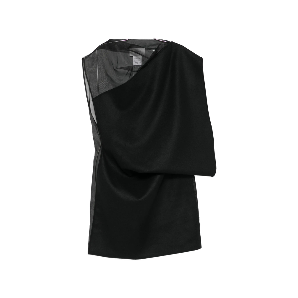 Sportmax Asymmetric Draped-panel Midi Dress In Black