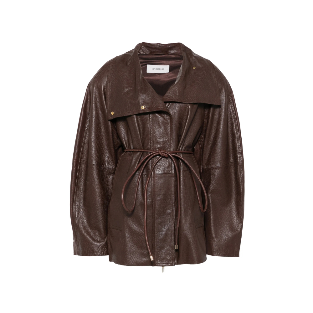 Sportmax SPSAlaggio Belted Leather Jacket
