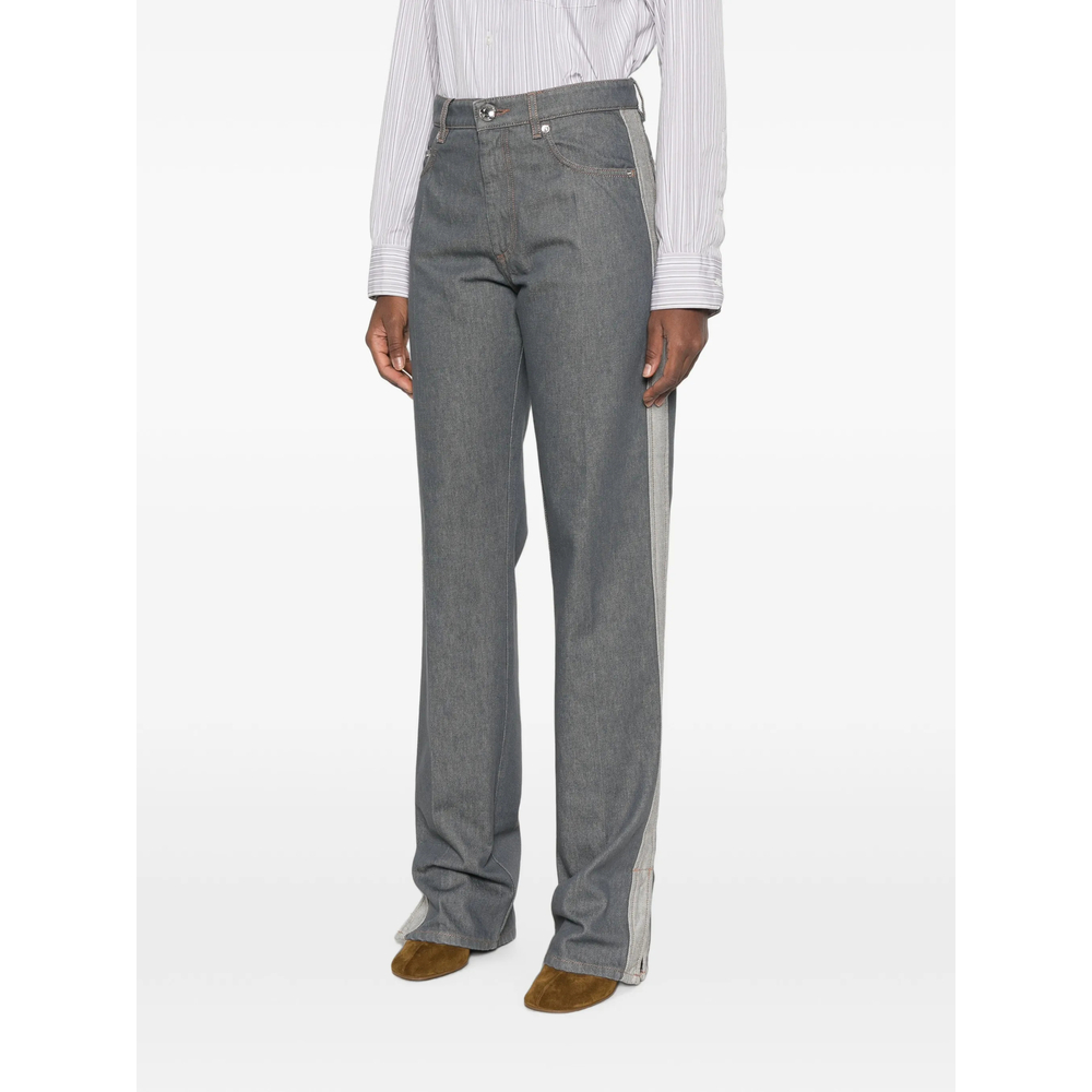 Side-Stripe Split-Hem Jeans
