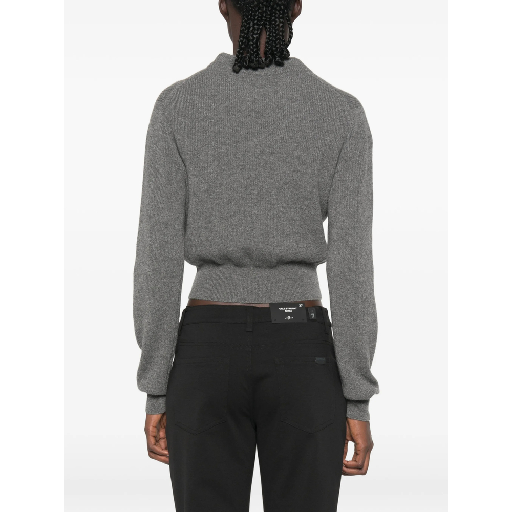 Ribbed-Knit Cropped Sweater