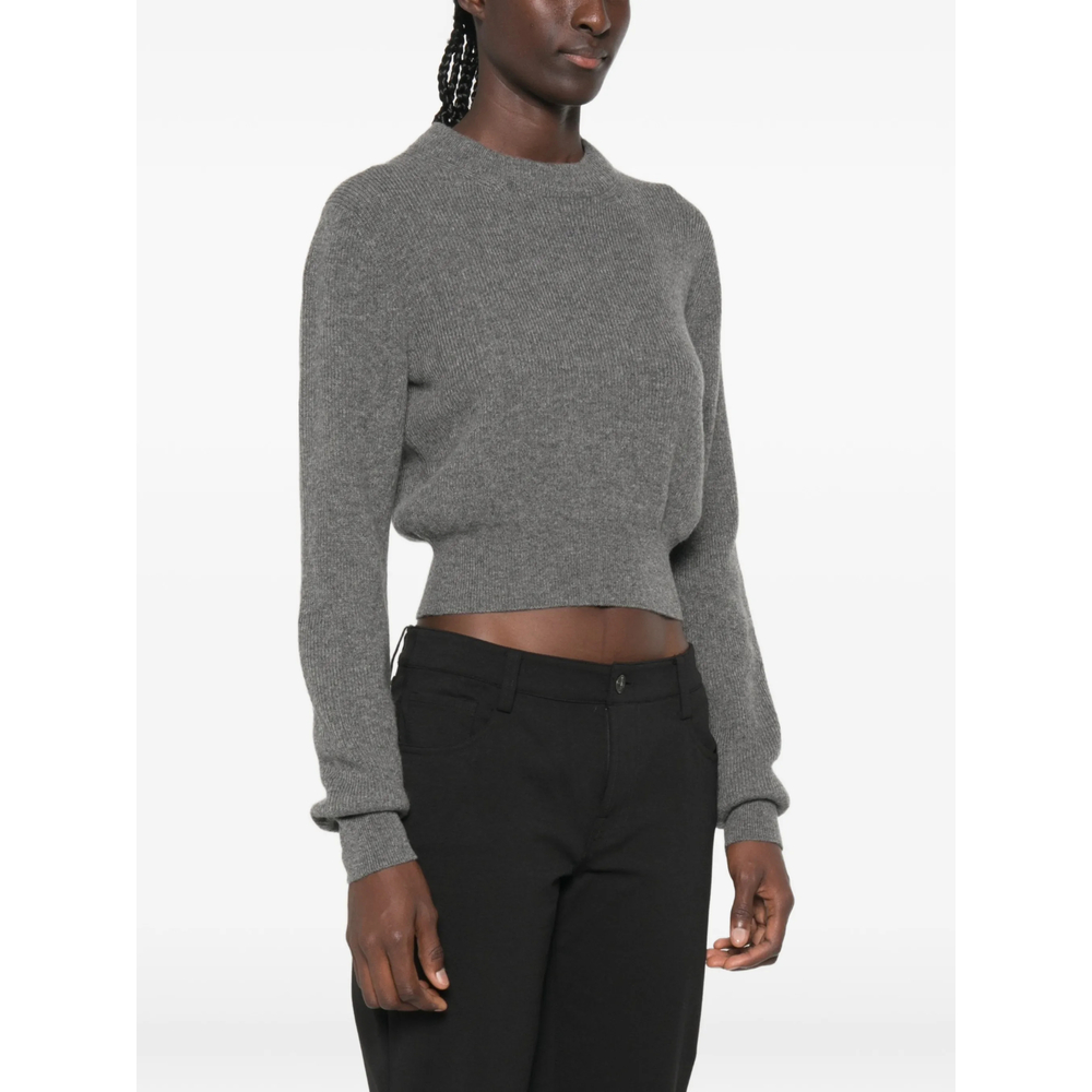 Ribbed-Knit Cropped Sweater